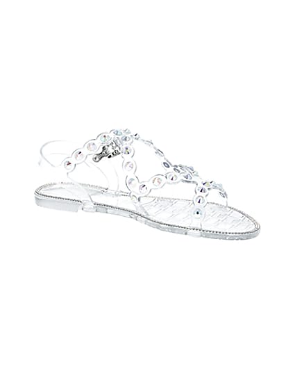 360 degree animation of product Clear diamante jelly sandals frame-17