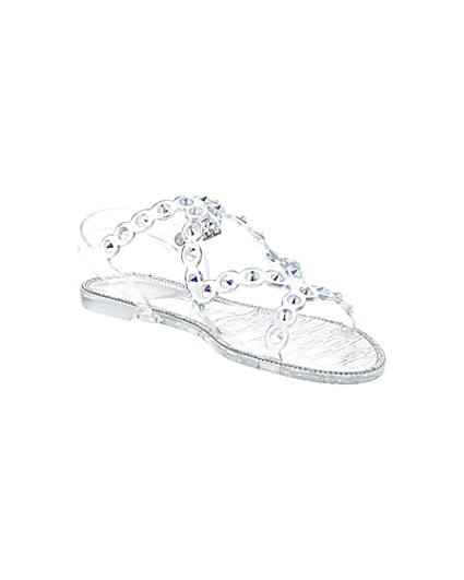 360 degree animation of product Clear diamante jelly sandals frame-18