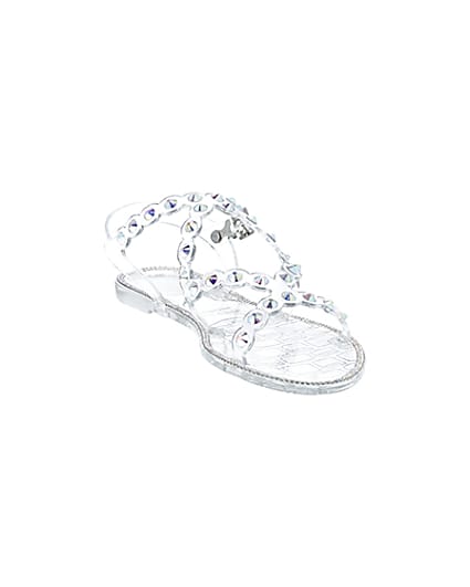360 degree animation of product Clear diamante jelly sandals frame-19