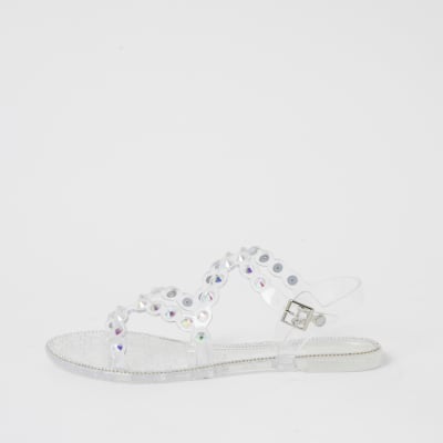 diamante jelly sandals uk