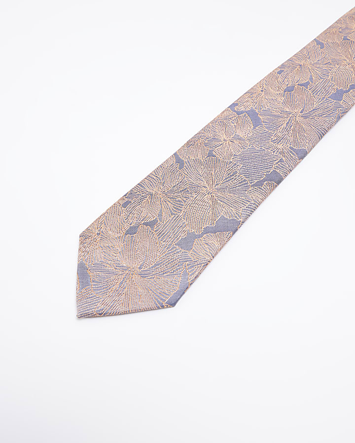 Coral Floral Tie