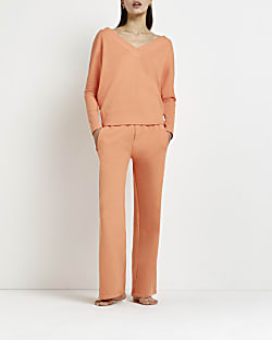 Coral RI branded wide leg trousers