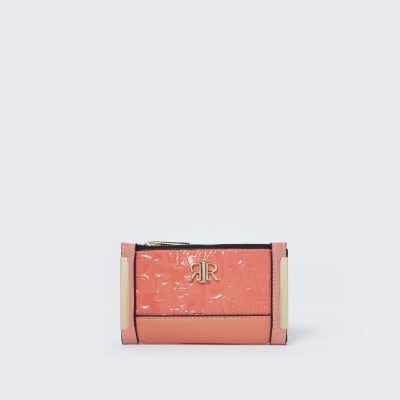 Coral RI embossed mini foldout purse