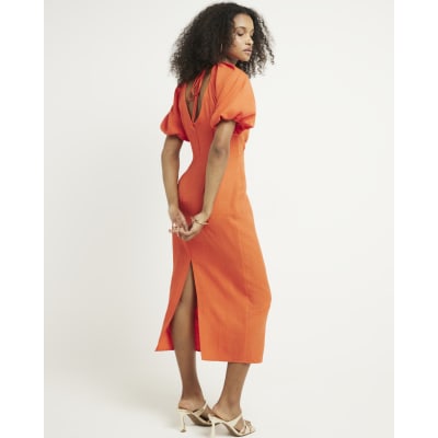 River island burnt orange hot sale dress