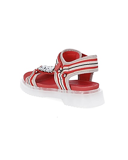 360 degree animation of product Coral stripe strappy gum sole sandals frame-6