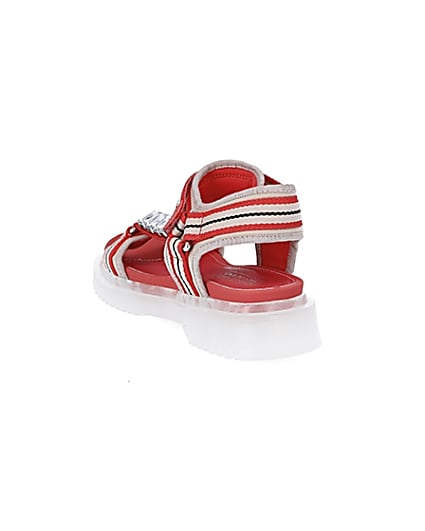 360 degree animation of product Coral stripe strappy gum sole sandals frame-7