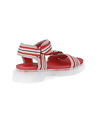 360 degree animation of product Coral stripe strappy gum sole sandals frame-12