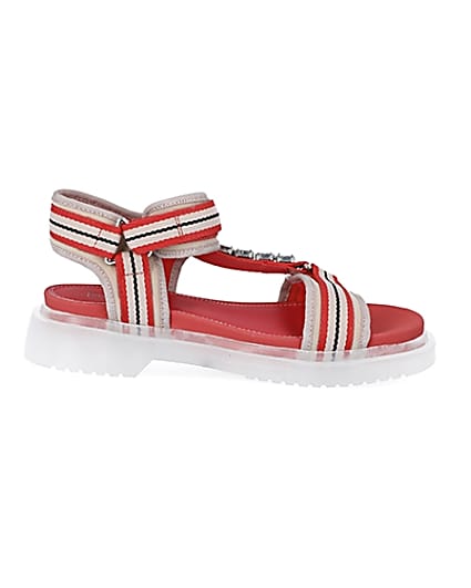 360 degree animation of product Coral stripe strappy gum sole sandals frame-15