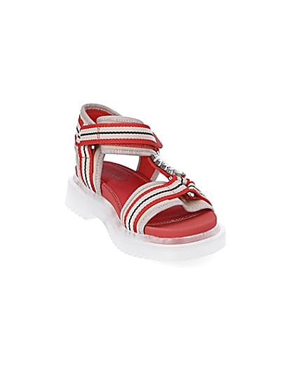 360 degree animation of product Coral stripe strappy gum sole sandals frame-19