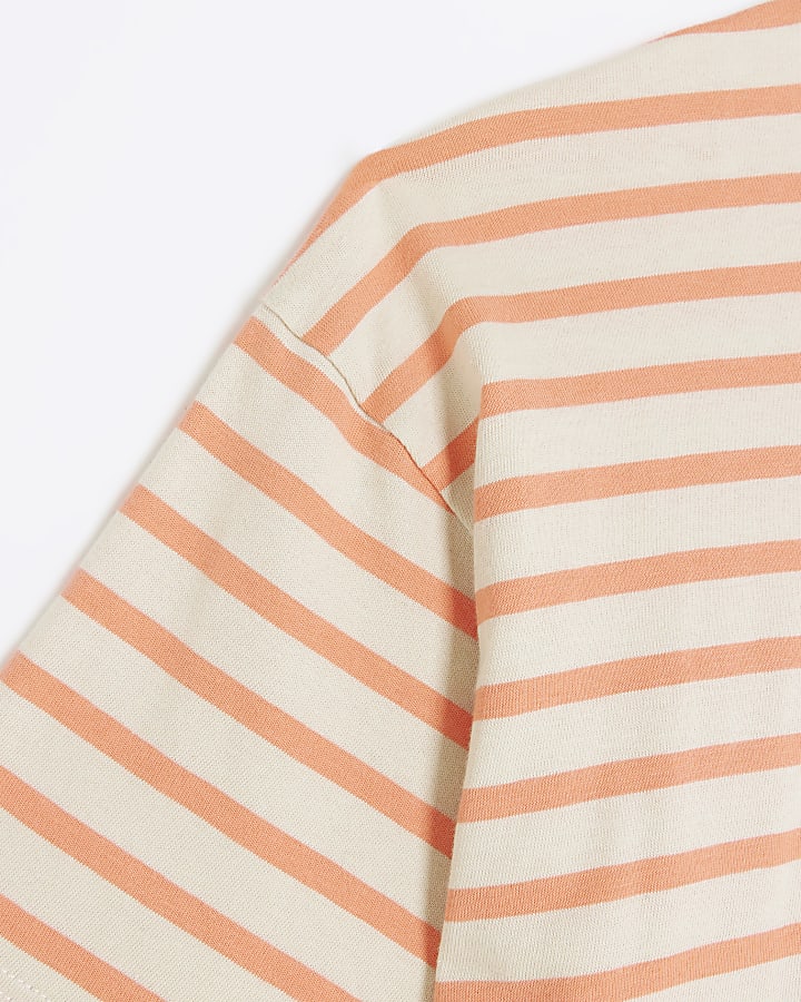 Coral stripe t-shirt