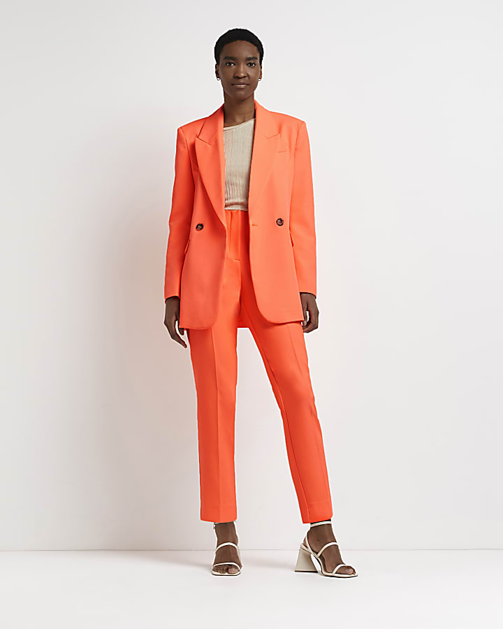 Coral structured double breasted blazer