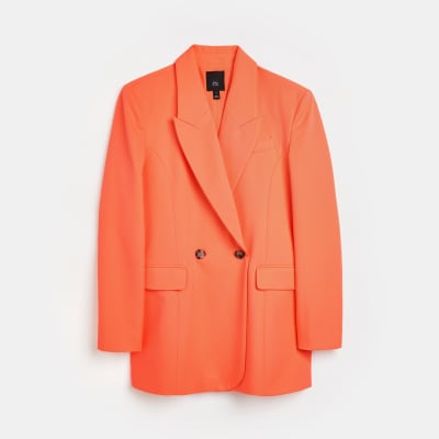 Coral structured double breasted blazer River Island