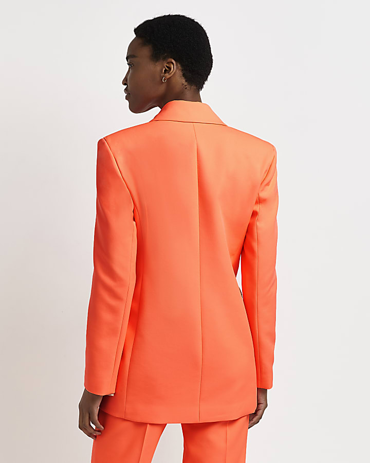 Coral structured double breasted blazer