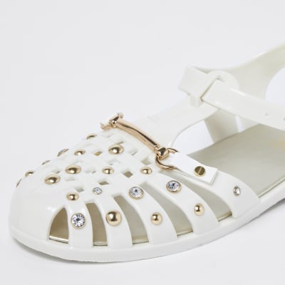 Cream  fisherman jelly sandals