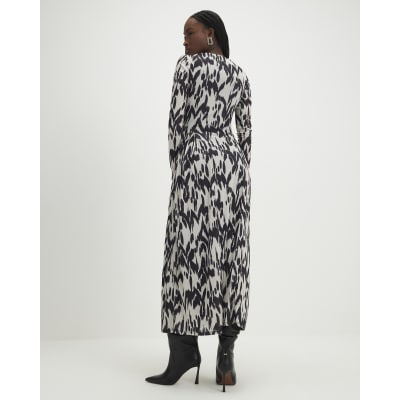 black and white polka dot maxi dress Perla Leopard Dress – Feners