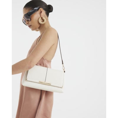 Cream Bar Front Clutch Bag