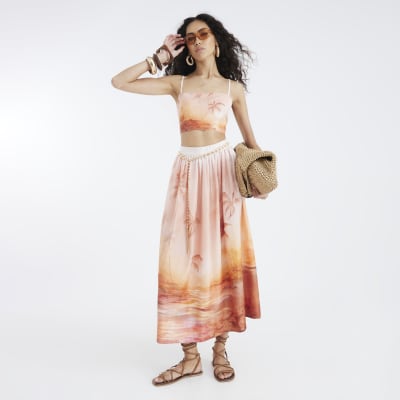 Cream Beach Maxi Skirt