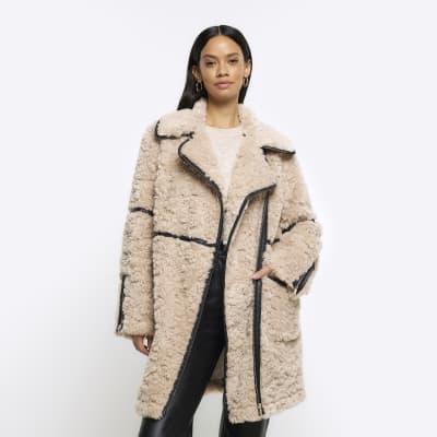 River island hot sale coat black