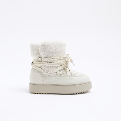 River island cream boots store