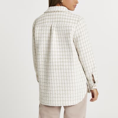 Cream boucle Overshirt