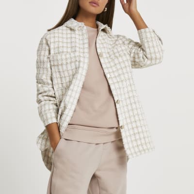 Cream boucle Overshirt