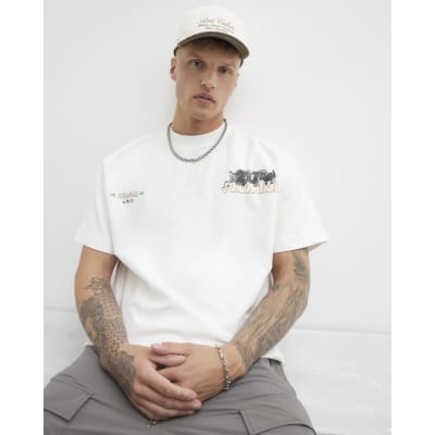 Cream Boxy Fit Yokohama Dragon T-shirt