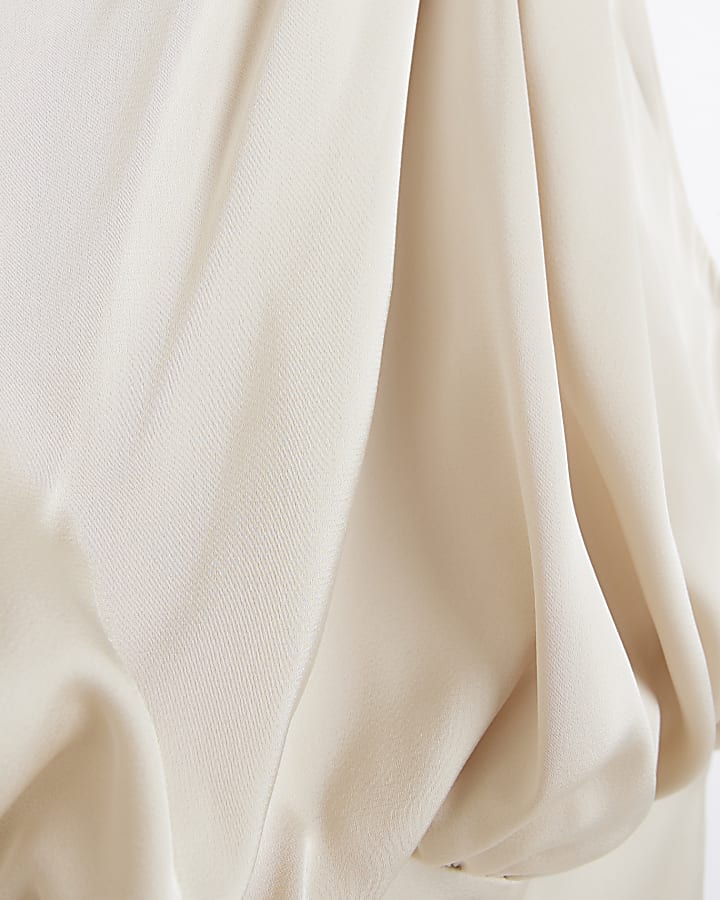 Cream Bridesmaid Halter Maxi Dress