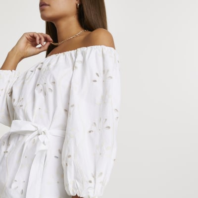 bardot cold shoulder top