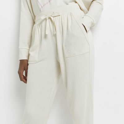 river island cream joggers