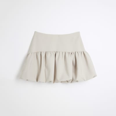 Herlipto Bubble Mini Skirt ecru