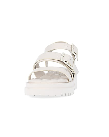 360 degree animation of product Cream buckle detail sandals frame-22