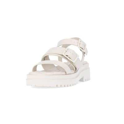 360 degree animation of product Cream buckle detail sandals frame-23