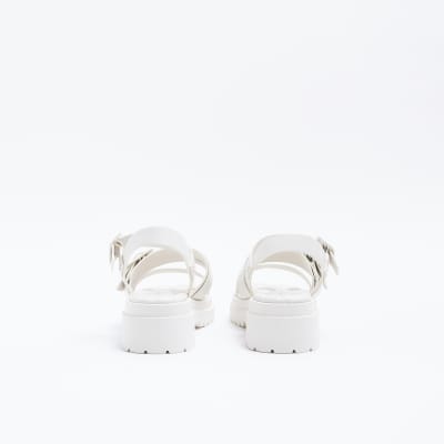 Cream buckle detail sandals