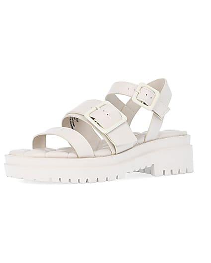 360 degree animation of product Cream buckle sandals frame-1