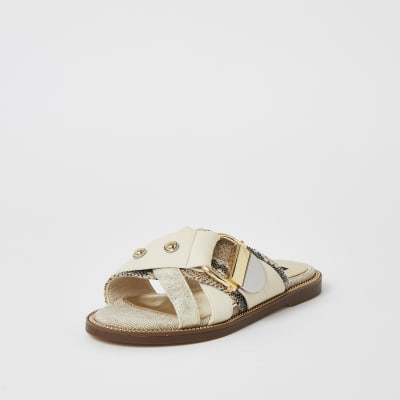 cream wide fit sandals