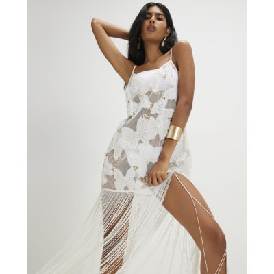 cream butterfly dress Cream Corset Back Evening Dress