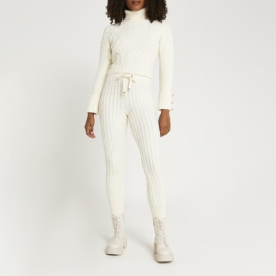 river island cream joggers