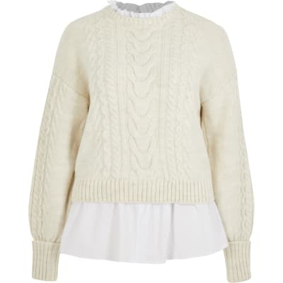 cream cable knit