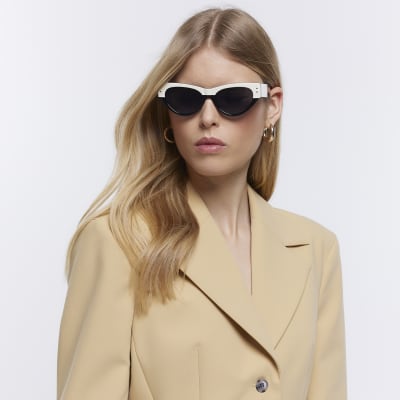 Cream Cateye Sunglasses River Island