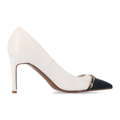 Black and cream court shoes sale