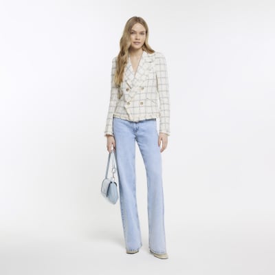 Cream check boucle Blazer