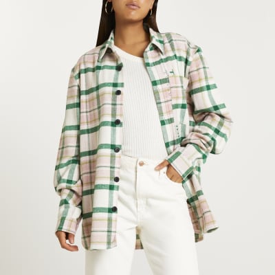 river island green check blazer