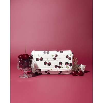 Cream Cherry Print Cross Body Bag