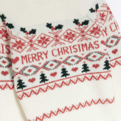 Cream Christmas jumper River Island