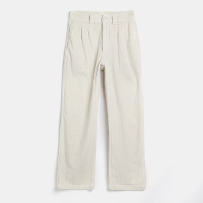 cream wide leg trousers