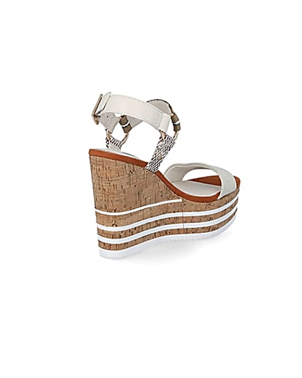 360 degree animation of product Cream cork detail wedge sandals frame-12