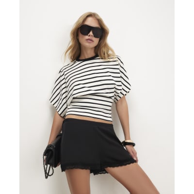 Cotton Stripe Kimono Sleeve T Shirt
