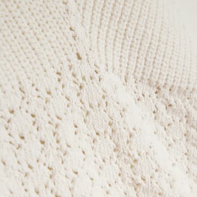 Cream crochet vest top