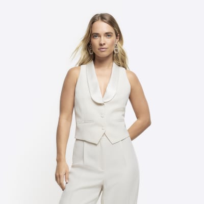 Ladies cream waistcoat sale