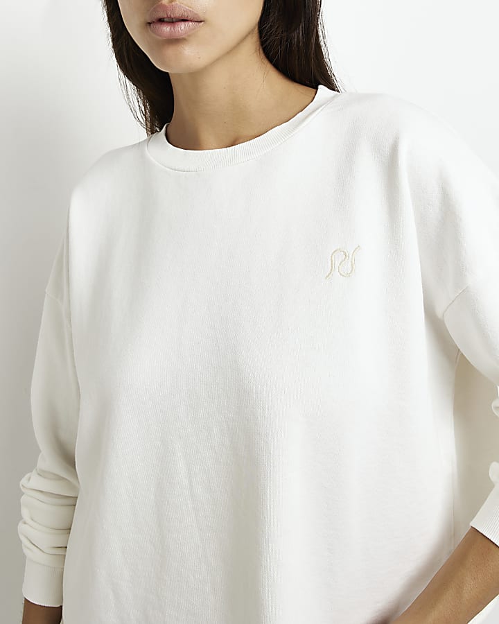 Cream cropped sweatshirt